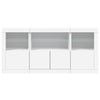 Weißes Sideboard mit LED-Beleuchtung Karcsi 142,5x37x67cm