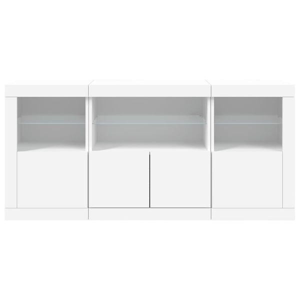 Weißes Sideboard mit LED-Beleuchtung Karcsi 142,5x37x67cm