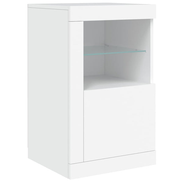 Weißes Sideboard mit LED-Beleuchtung Karcsi 142,5x37x67cm