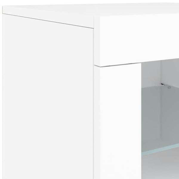 Weißes Sideboard mit LED-Beleuchtung Karcsi 142,5x37x67cm