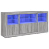 Graues Sideboard mit LED-Beleuchtung Karcsi 142,5x37x67cm