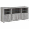 Graues Sideboard mit LED-Beleuchtung Karcsi 142,5x37x67cm