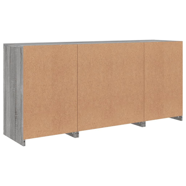 Graues Sideboard mit LED-Beleuchtung Karcsi 142,5x37x67cm