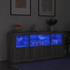 Graues Sideboard mit LED-Beleuchtung Karcsi 142,5x37x67cm
