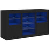 Schwarzes Sideboard mit LED-Beleuchtung Marienca 123x37x67cm