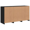 Schwarzes Sideboard mit LED-Beleuchtung Marienca 123x37x67cm