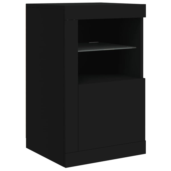 Schwarzes Sideboard mit LED-Beleuchtung Marienca 123x37x67cm
