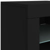 Schwarzes Sideboard mit LED-Beleuchtung Marienca 123x37x67cm
