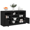 Schwarzes Sideboard mit LED-Beleuchtung Marienca 123x37x67cm
