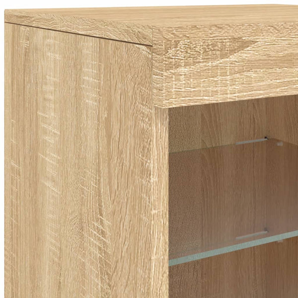 Sonoma-Eiche Sideboard mit LED-Beleuchtung Marienca 123x37x67cm