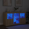 Sonoma-Eiche Sideboard mit LED-Beleuchtung Marienca 123x37x67cm