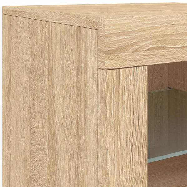 Sonoma-Eiche Sideboard mit LED-Beleuchtung Marienca 123x37x67cm