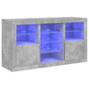 Sideboard in Betongrau mit LED-Beleuchtung Marienca 123x37x67cm