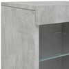 Sideboard in Betongrau mit LED-Beleuchtung Marienca 123x37x67cm