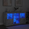 Sideboard in Betongrau mit LED-Beleuchtung Marienca 123x37x67cm