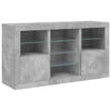 Sideboard in Betongrau mit LED-Beleuchtung Marienca 123x37x67cm