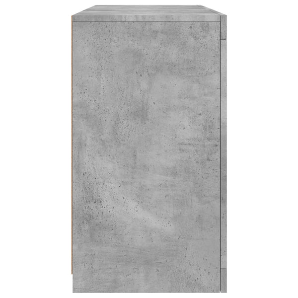 Sideboard in Betongrau mit LED-Beleuchtung Marienca 123x37x67cm