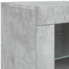 Sideboard in Betongrau mit LED-Beleuchtung Marienca 123x37x67cm
