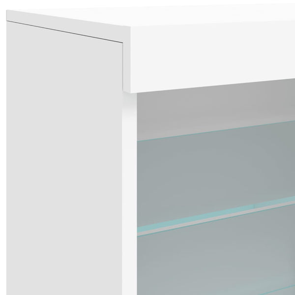 Weißes Sideboard mit LED-Beleuchtung Anghe 142,5x37x67cm