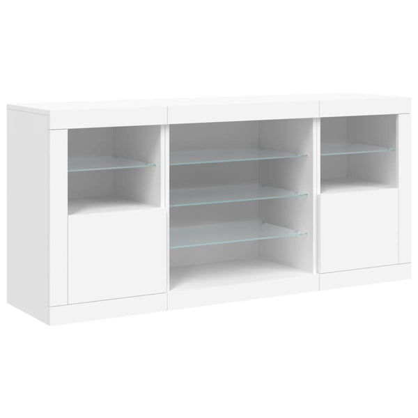 Weißes Sideboard mit LED-Beleuchtung Anghe 142,5x37x67cm
