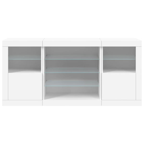 Weißes Sideboard mit LED-Beleuchtung Anghe 142,5x37x67cm