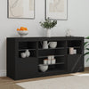 Schwarzes Sideboard mit LED-Beleuchtung Anghe 142,5x37x67cm