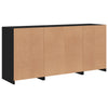 Schwarzes Sideboard mit LED-Beleuchtung Anghe 142,5x37x67cm