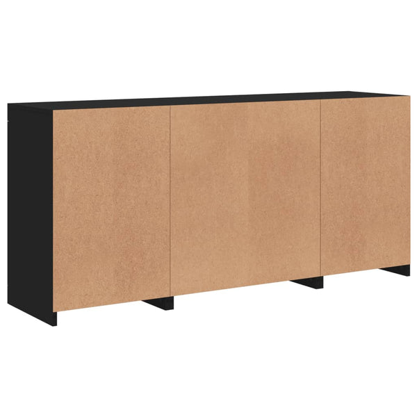 Schwarzes Sideboard mit LED-Beleuchtung Anghe 142,5x37x67cm