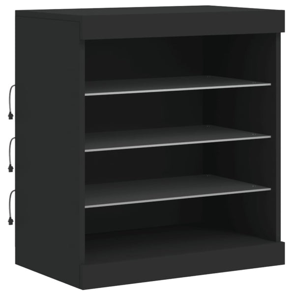Schwarzes Sideboard mit LED-Beleuchtung Anghe 142,5x37x67cm