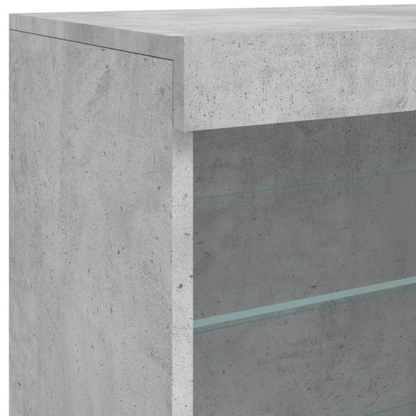 Betongraues Sideboard mit LED-Beleuchtung Anghe 142,5x37x67cm