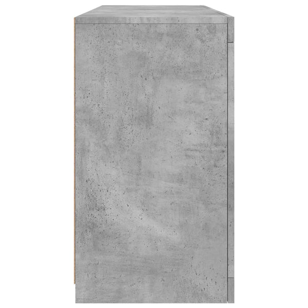 Betongraues Sideboard mit LED-Beleuchtung Anghe 142,5x37x67cm