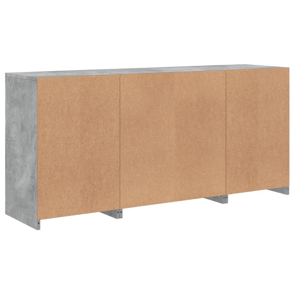 Betongraues Sideboard mit LED-Beleuchtung Anghe 142,5x37x67cm