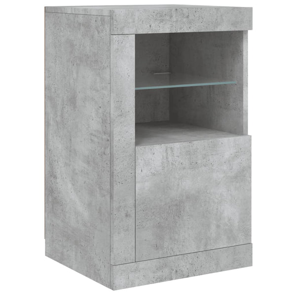 Betongraues Sideboard mit LED-Beleuchtung Anghe 142,5x37x67cm