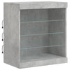 Betongraues Sideboard mit LED-Beleuchtung Anghe 142,5x37x67cm