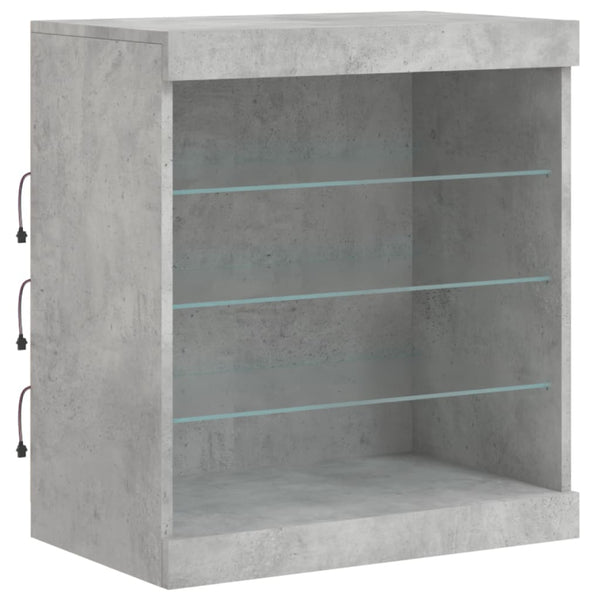 Betongraues Sideboard mit LED-Beleuchtung Anghe 142,5x37x67cm