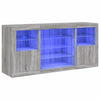 Graues Sideboard mit LED-Beleuchtung Anghe 142,5x37x67cm