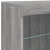 Graues Sideboard mit LED-Beleuchtung Anghe 142,5x37x67cm