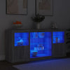 Graues Sideboard mit LED-Beleuchtung Anghe 142,5x37x67cm