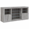 Graues Sideboard mit LED-Beleuchtung Anghe 142,5x37x67cm