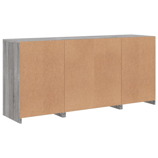 Graues Sideboard mit LED-Beleuchtung Anghe 142,5x37x67cm