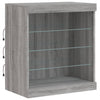 Graues Sideboard mit LED-Beleuchtung Anghe 142,5x37x67cm
