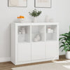 Weißes Sideboard mit LED-Beleuchtung Elila (3 Holzteile)