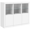 Weißes Sideboard mit LED-Beleuchtung Elila (3 Holzteile)