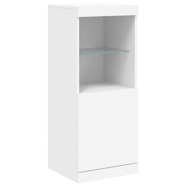Weißes Sideboard mit LED-Beleuchtung Elila (3 Holzteile)
