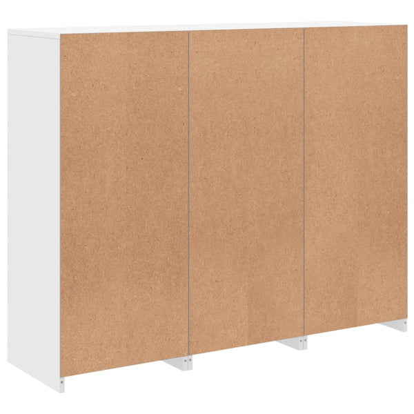 Weißes Sideboard mit LED-Beleuchtung Elila (3 Holzteile)