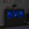 Schwarzes Sideboard aus Holzwerkstoff mit LED-Beleuchtung, 3er-Pack