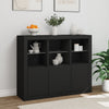 Schwarzes Sideboard aus Holzwerkstoff mit LED-Beleuchtung, 3er-Pack