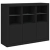 Schwarzes Sideboard aus Holzwerkstoff mit LED-Beleuchtung, 3er-Pack