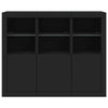 Schwarzes Sideboard aus Holzwerkstoff mit LED-Beleuchtung, 3er-Pack