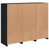 Schwarzes Sideboard aus Holzwerkstoff mit LED-Beleuchtung, 3er-Pack